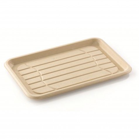 PLATEAU REPAS CANNE A SUCRE BEIGE 35X24CM /150 SANS CASE