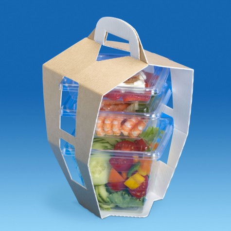 BENTO 3 BARQUETTES SUPPORT CARTON 140X140X250MM