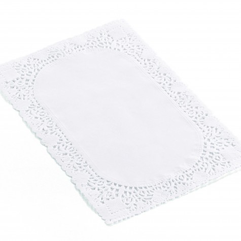 DENTELLE BLANCHE RECTANGLE 14X24CM /250