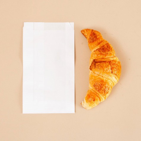 SAC CROISSANT KRAFT BLANC N°2 120+25X210MM /1000