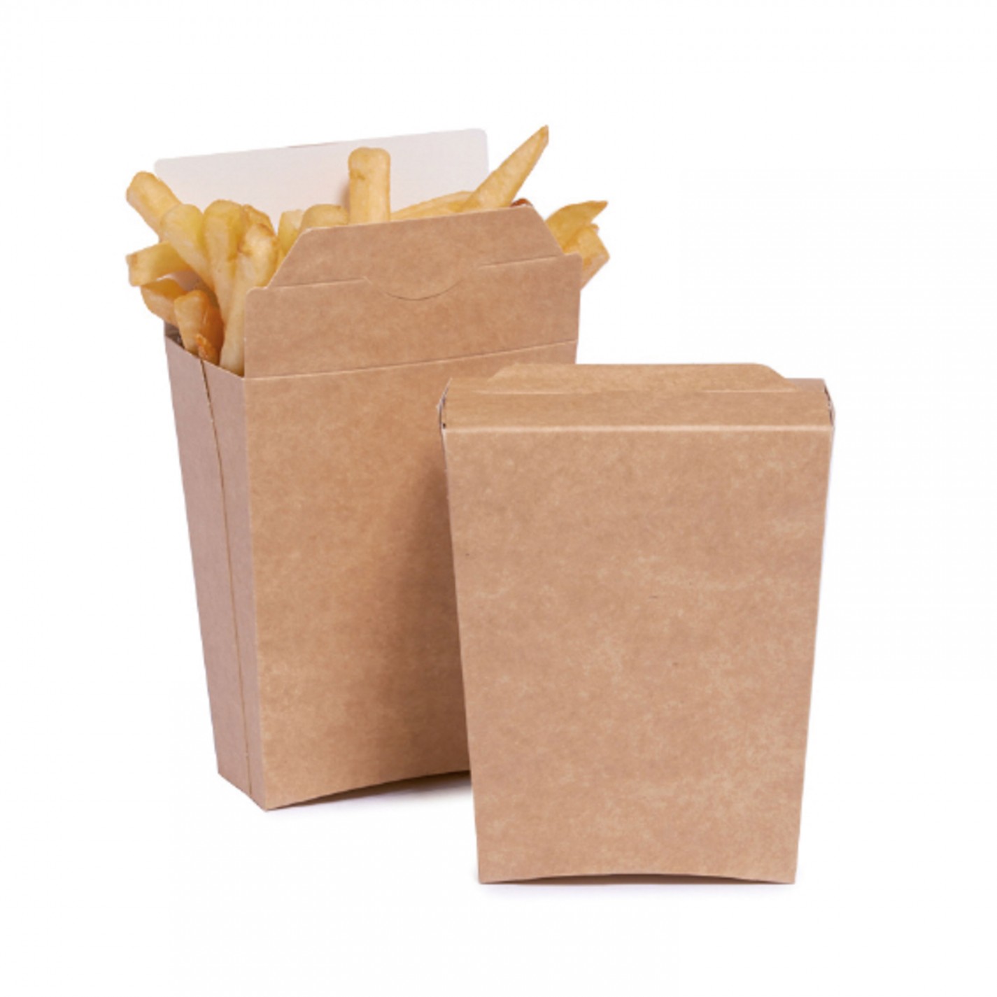 POCHETTE FRITE CARTON KRAFT BRUN GM A RABAT 82X35X125MM /450 Sub.30106