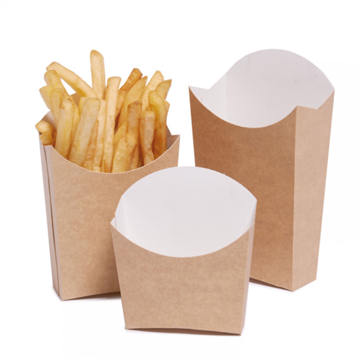 POCHETTE FRITE CARTON KRAFT BRUN 82X35X125MM /500