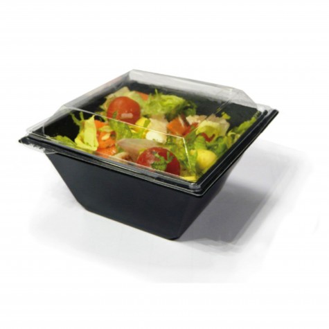 POT SALADE PS NOIR+COUVERCLE 370ML /360 sur cde