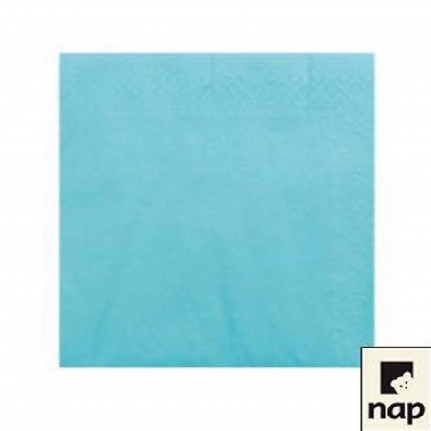 SERVIETTE OUATE 2 PLIS 39X39 TURQUOISE /100