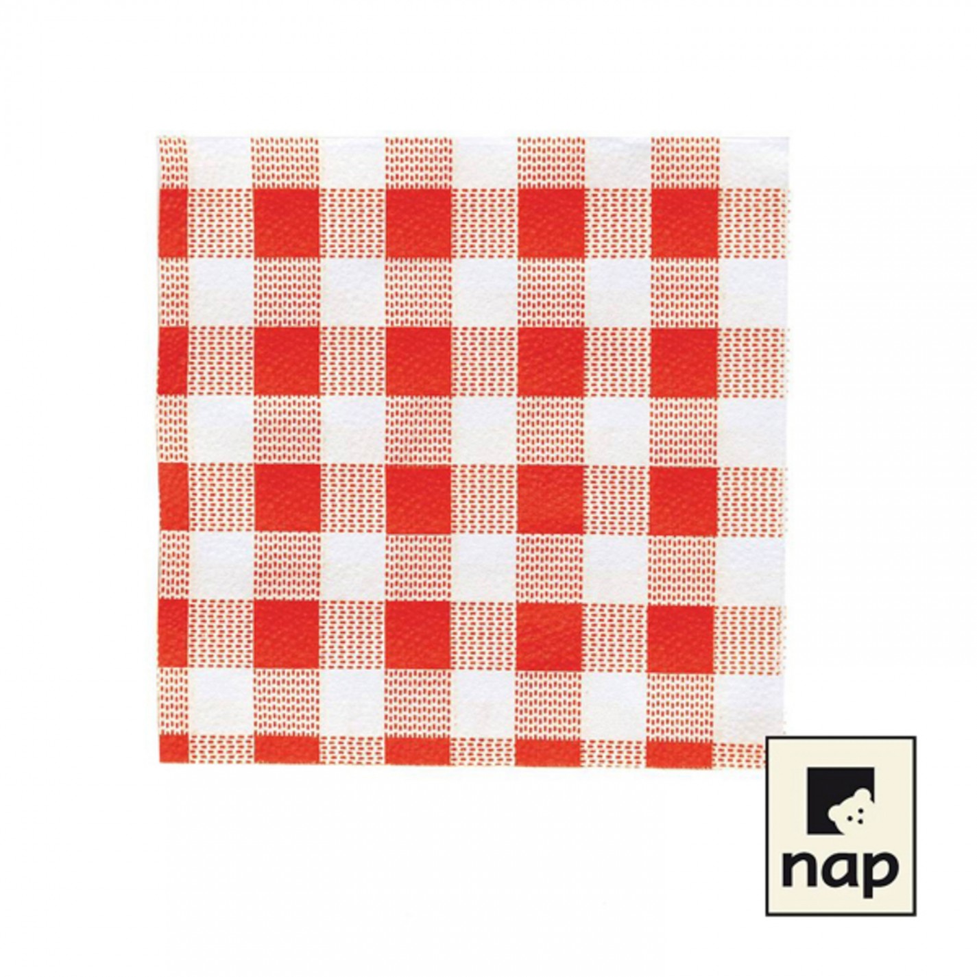 SERVIETTE OUATE 1 PLI 30X30 VICHY ROUGE BLC /200