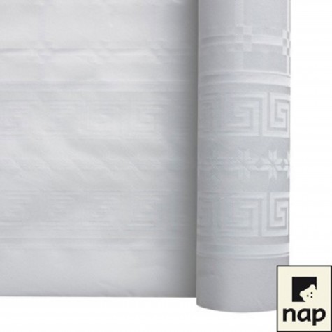 NAPPE DAMASSEE 1.20MX100M BLANC