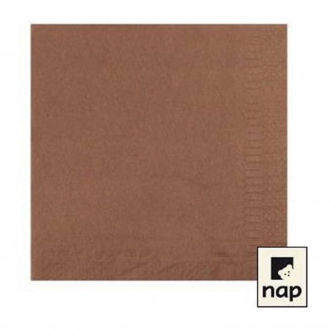 SERVIETTE OUATE 2 PLIS 20X20 CHOCOLAT /100