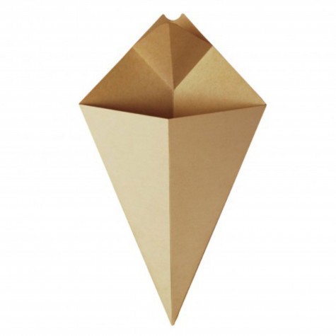 CONE CARTON KRAFT POUR FRITE OU CREPE 27X16CM /200