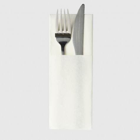 SERVIETTE R'SOFT LUNCH 30X40CM FORMAT POCHETTE BLANC /1500