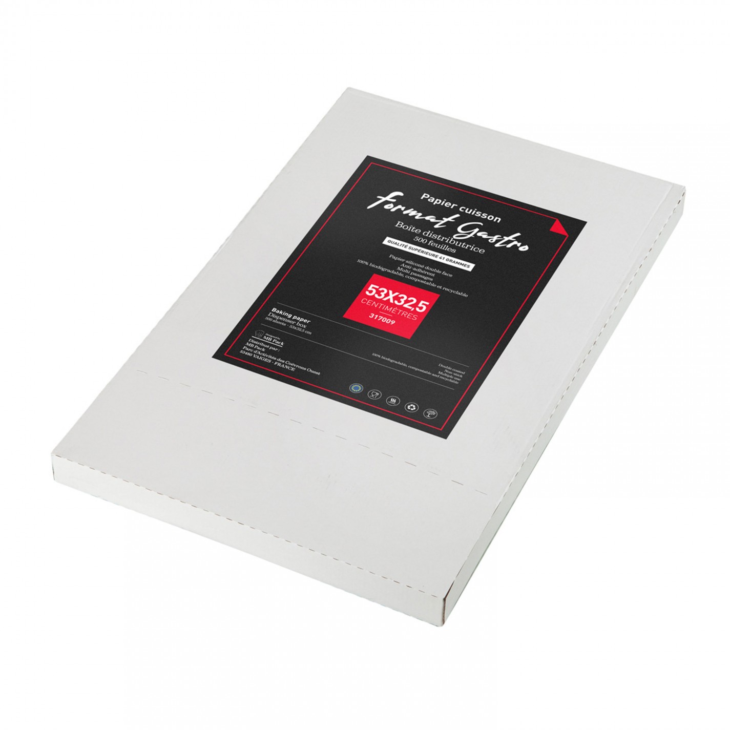 PAPIER CUISSON 53X32.5CM BOITE DISTRIBUTRICE 500F /500 PAPIER CUISSON 53X32.5CM BOITE DISTRIBUTRICE 500F /500