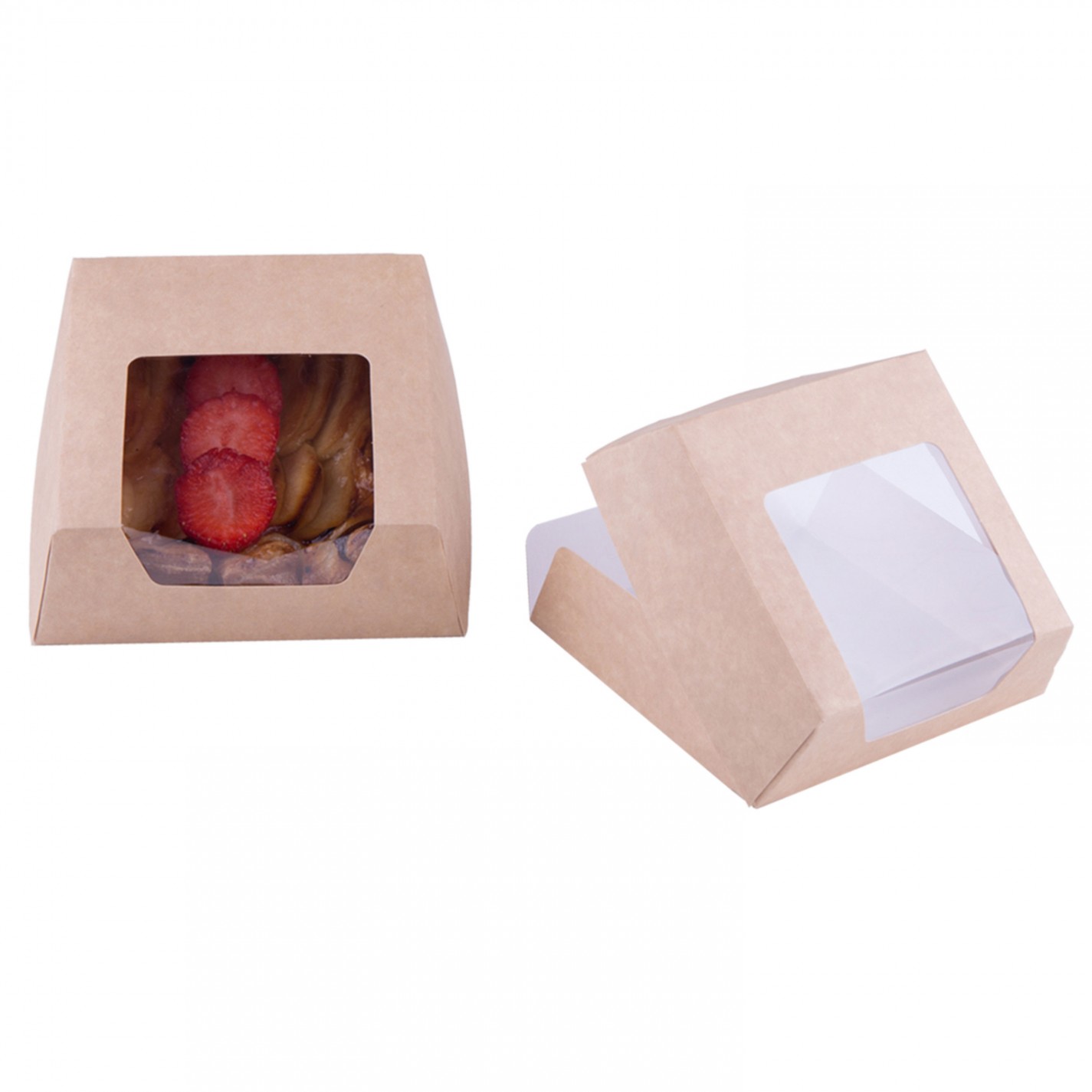 BOITE CARTON BRUN AVEC FENETRE 140X140X50MM /250 BOITE CARTON BRUN AVEC FENETRE 140X140X50MM /250
