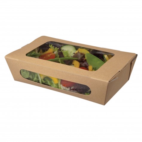 BOITE CARTON KRAFT BRUN+COUVERCLE VITRINE 825ML FS