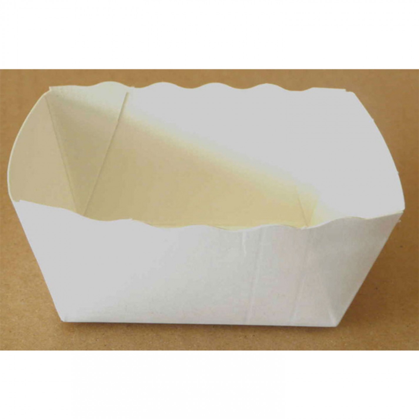 BARQUETTE CARTON BLANC IMPERGRAS 150G 70X50X40MM/100