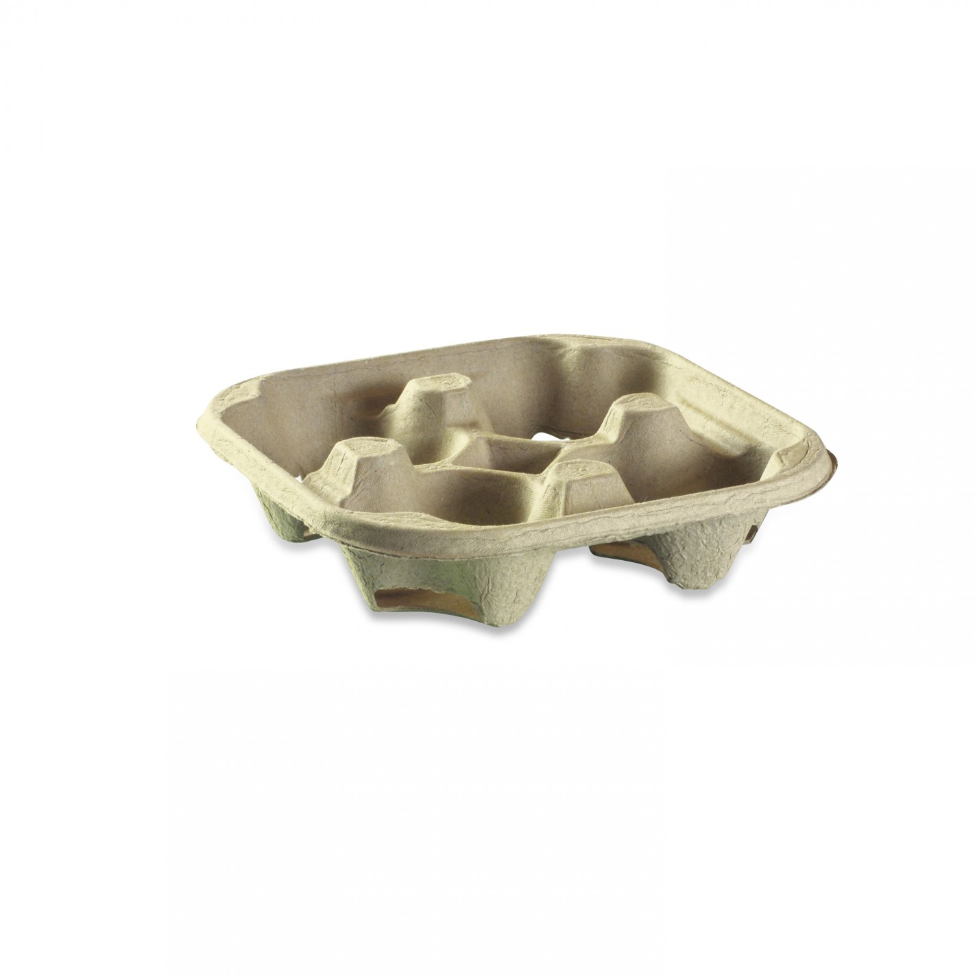 PORTE GOBELET PULPE DE CARTON BEIGE 217X217X45MM /220 pour 4 gobelets PORTE GOBELET PULPE DE CARTON BEIGE 217X217X45MM /220 pour 4 gobelets