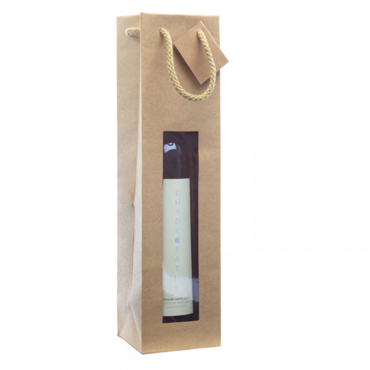 SAC 1 BOUTEILLE KRAFT NOIR 175G+FENETRE 10+9X38CM PC/20 --2KG SAC 1 BOUTEILLE KRAFT NOIR 175G+FENETRE 10+9X38CM PC/20 --2KG