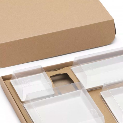 PLATEAU REPAS CARTON ECOKRAFT AVEC VAISSELLE QUARTZ BLANC 36X29CM H6.5CM /30