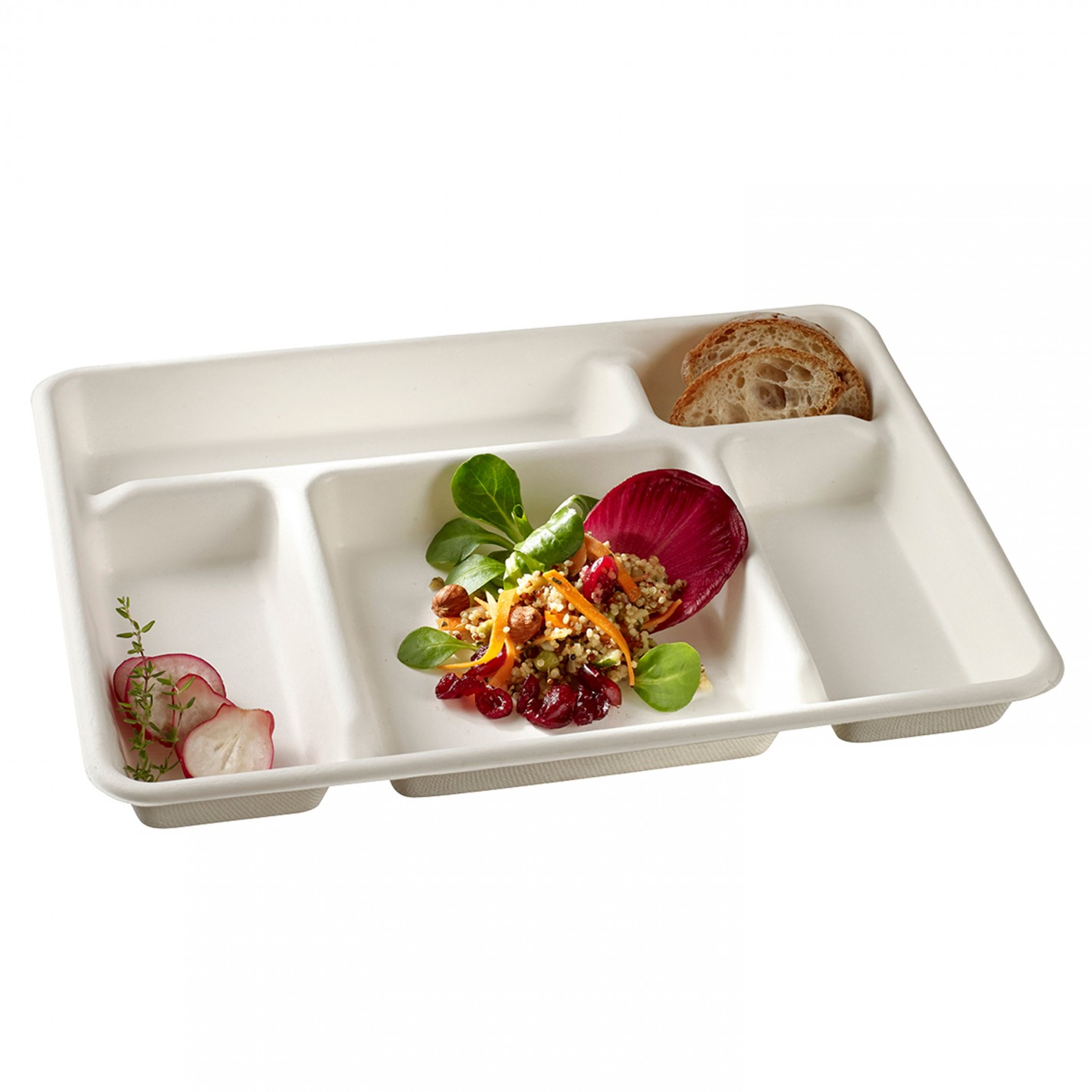 PLATEAU REPAS 5 CASES CANNE A SUCRE 32X23 /25 couv 35646-35647