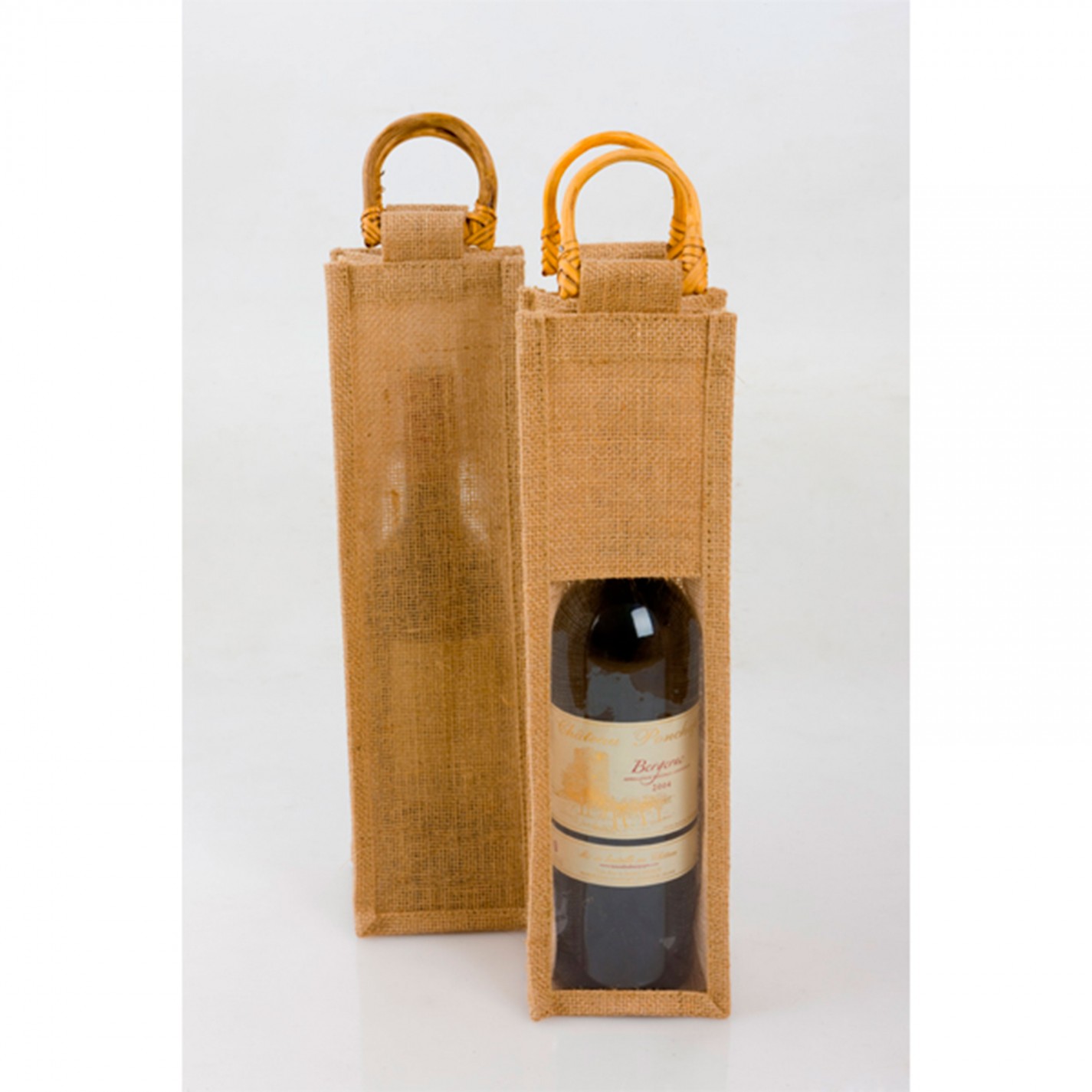 SAC TOILE DE JUTE 1 BOUTEILLE 270G INTERIEUR LAMINE 100 100X360MM