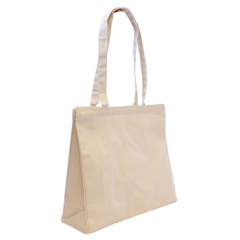 SAC COTON ECRU CANVAS 300G 400+120X350MM ANSES 70CM COTON ECRU