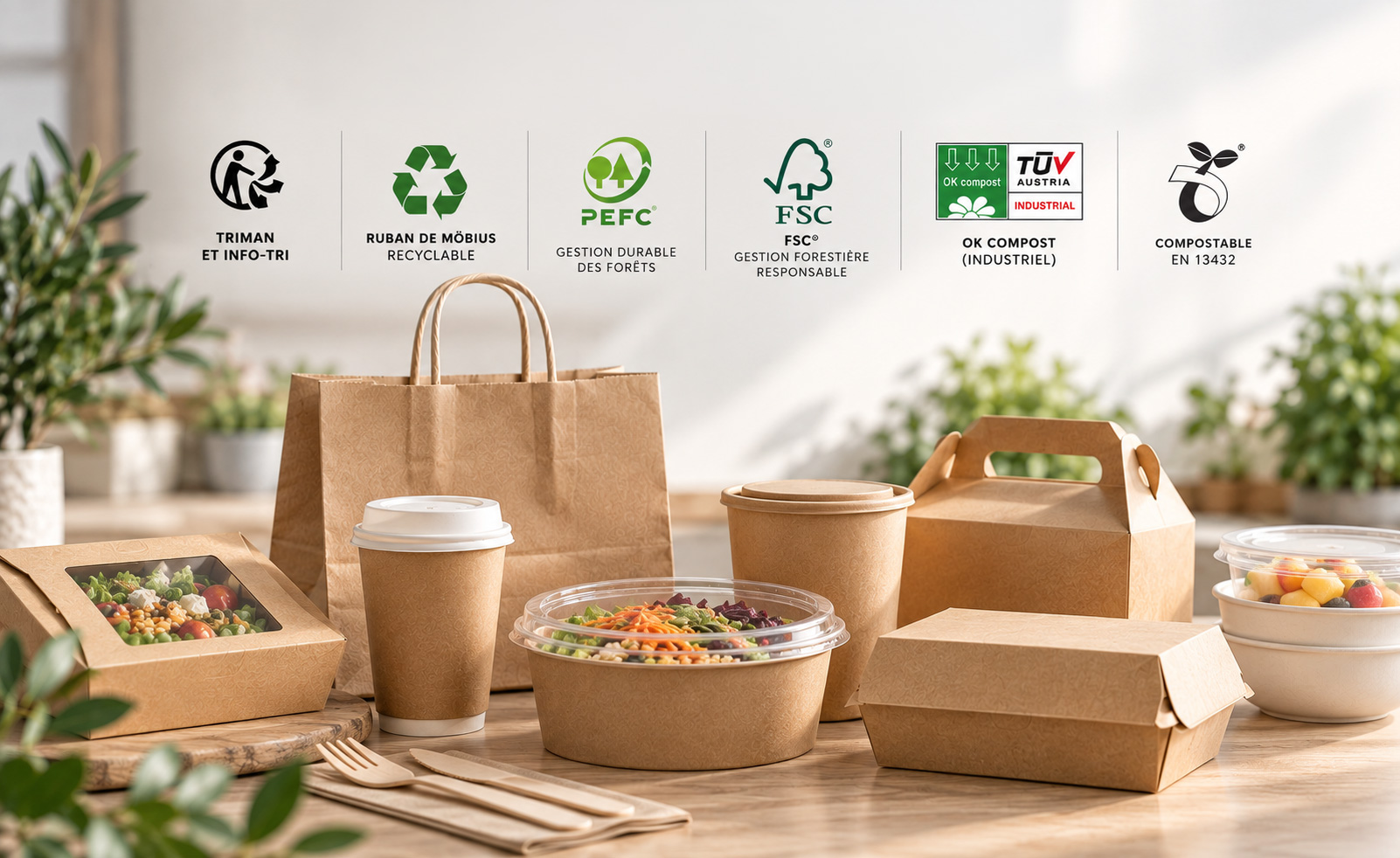 Emballages alimentaires en papier et carton concernés par différents labels et certifications