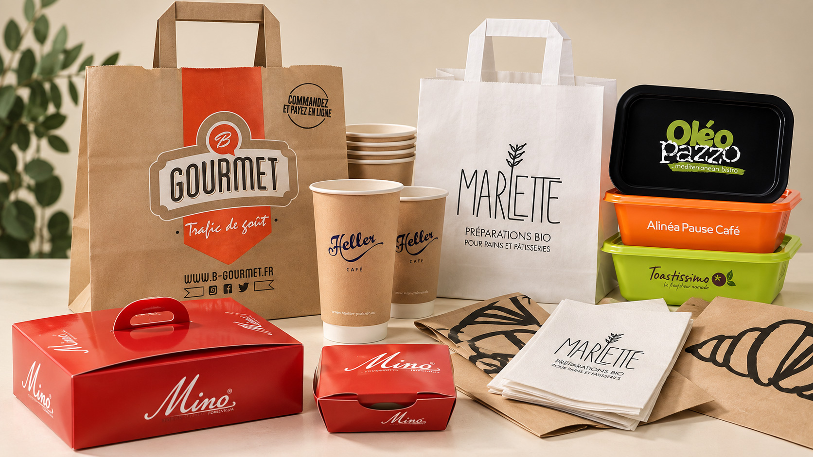 Emballages alimentaires personnalisés aux couleurs et à l’identité de votre marque