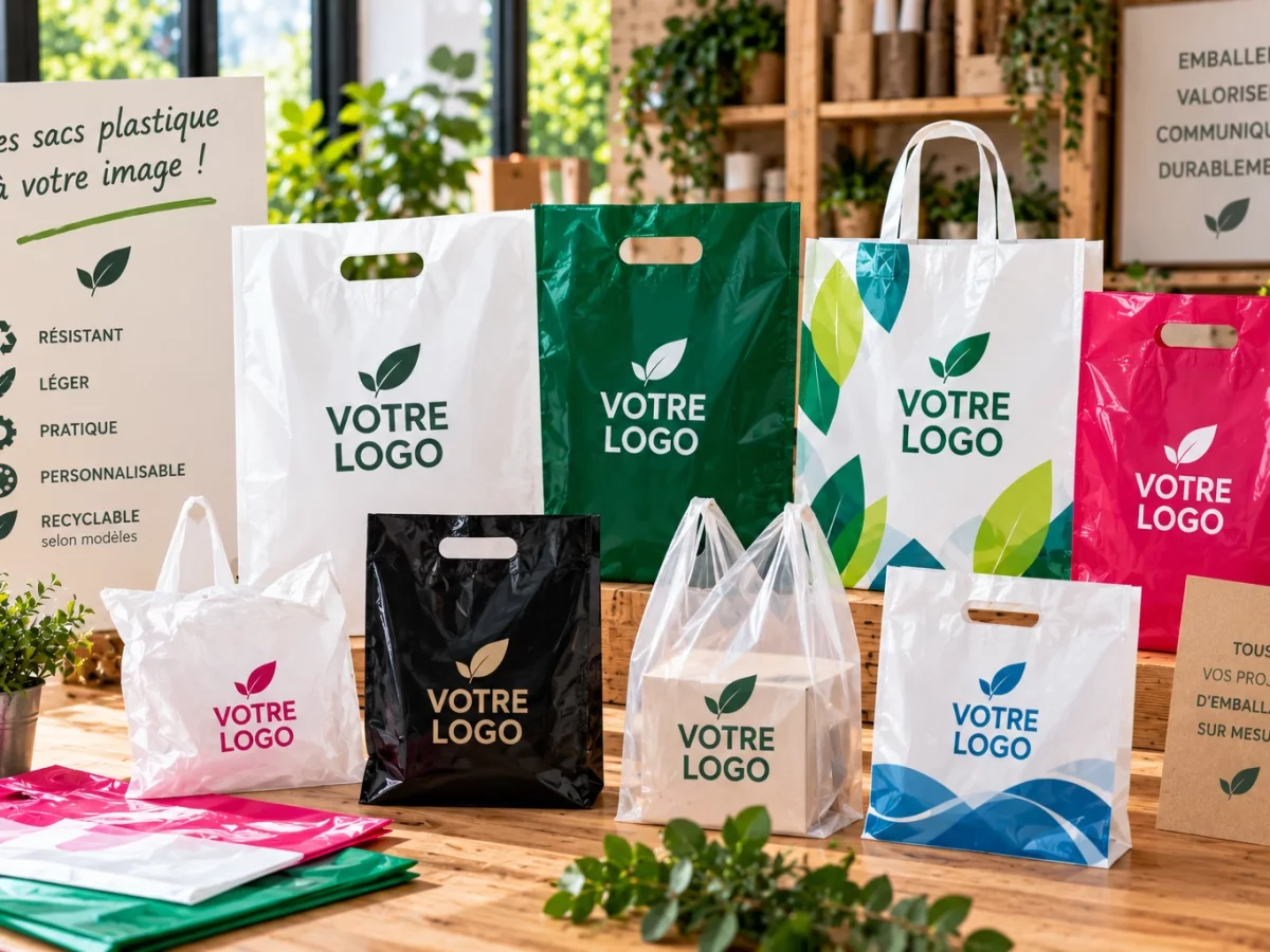 Sac plastique personnalisé avec impression Votre Logo