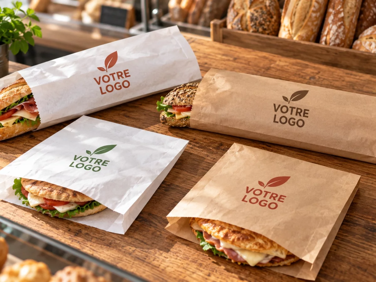 Sacs sandwich en papier personnalisés avec impression Votre Logo