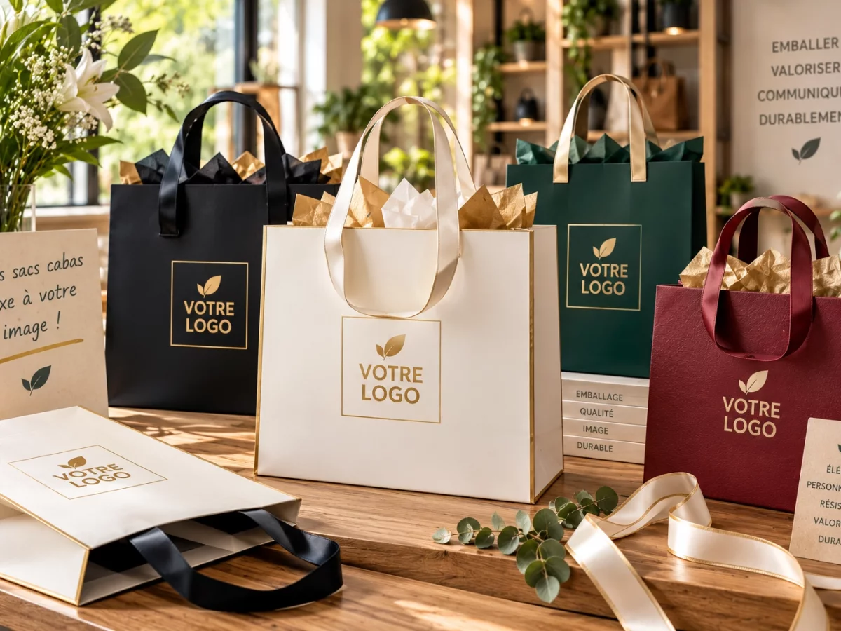 Sac cabas luxe personnalisé avec impression Votre Logo