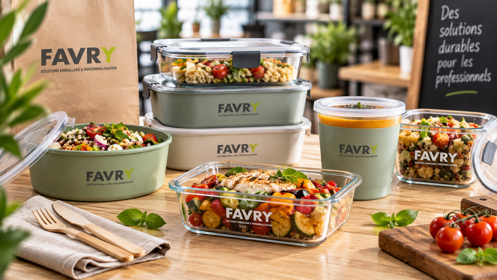 Contenants alimentaires réutilisables pour professionnels