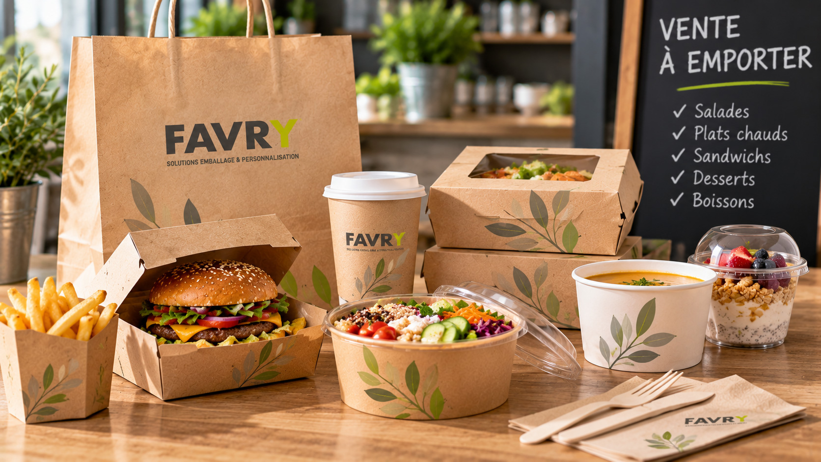 Emballages alimentaires pour la vente à emporter et le snacking